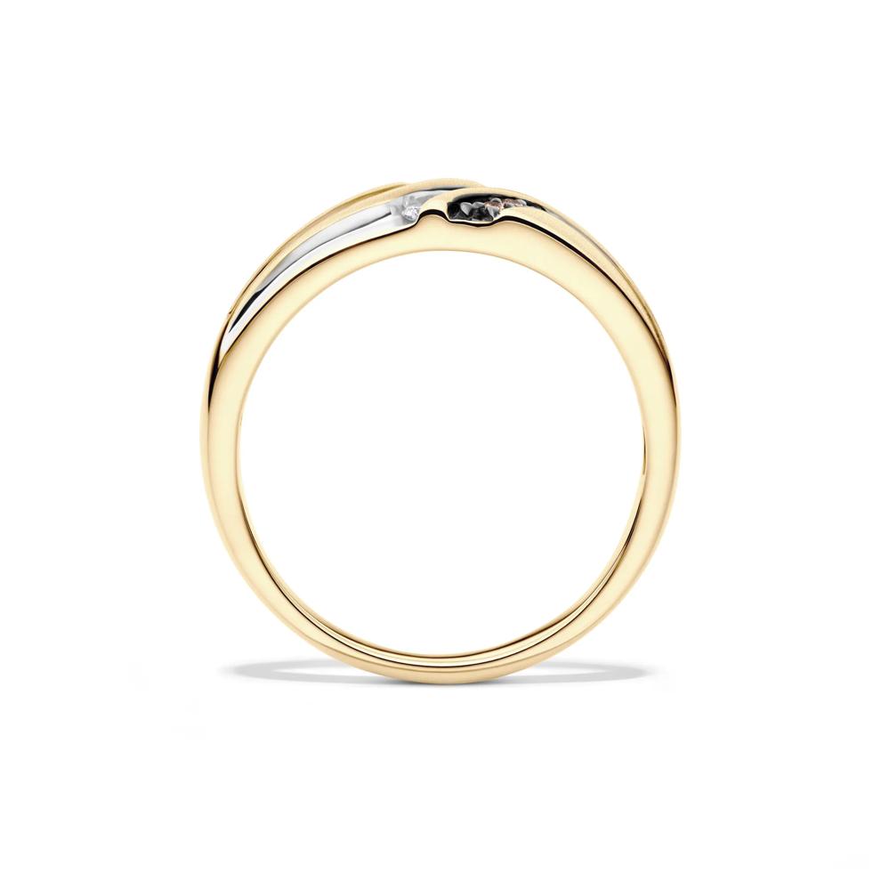 Men's Brown and White Diamond Ring in 10K Yellow Gold (1/4 ct. tw.) – Image 2 of 4