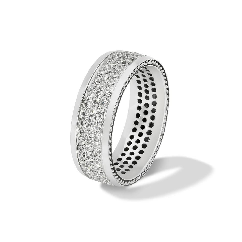 Men's Lab Grown Diamond Eternity Band in 10K White Gold (2 ct. tw.) – Image 4 of 4