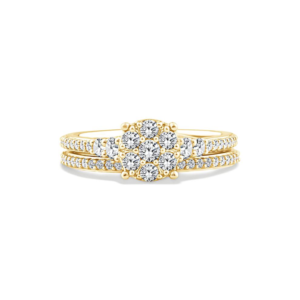 Diamond Round Composite Engagement Set in 10K Yellow Gold (3/4 ct. tw.) – Image 1 of 6