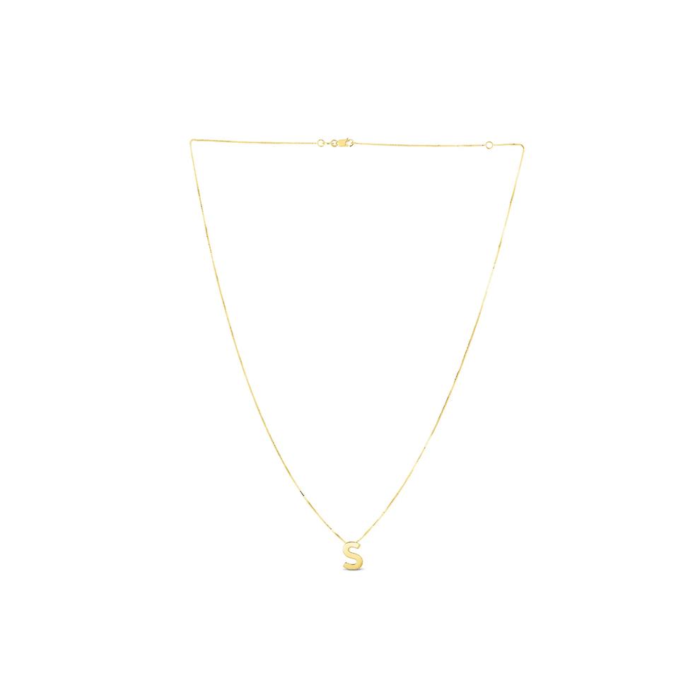 "S" Initial Necklace in 14K Yellow Gold – Image 1 of 2