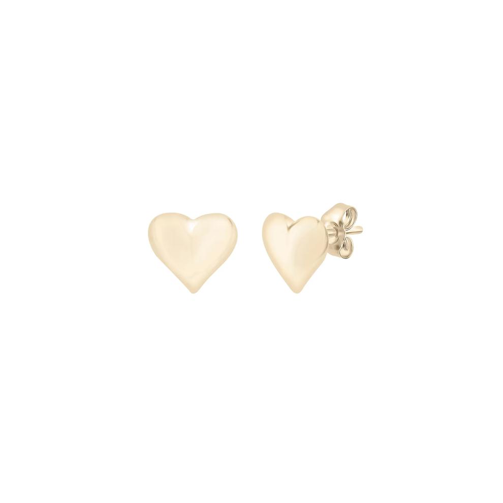 Puffy Heart Stud Earrings in Vermeil – Image 1 of 5