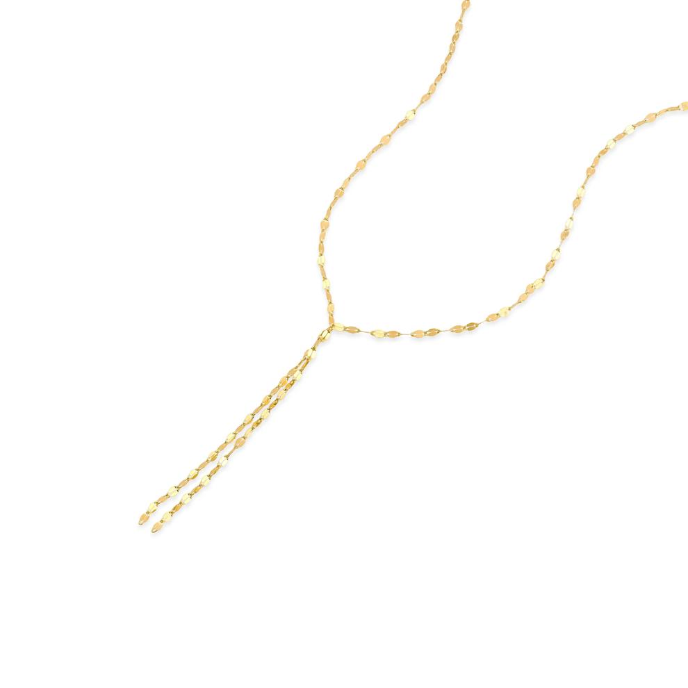 Mirror Chain Lariat Necklace in 14K Yellow Gold, 16" – Image 3 of 4