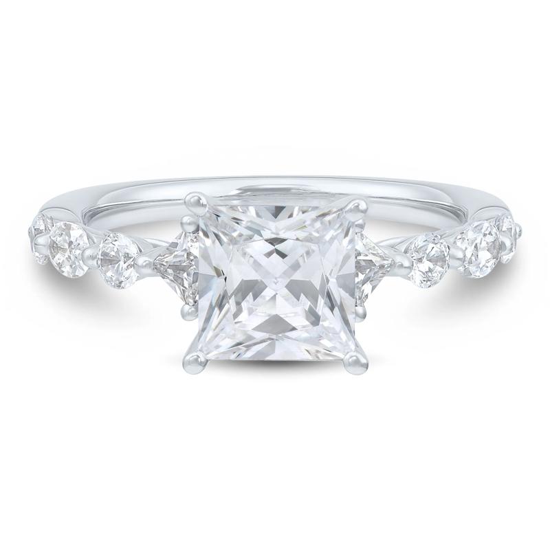 Princess-Cut Lab Grown Diamond Engagement Ring in 14K White Gold (2 3/4 ct. tw.) – Image 1 of 3