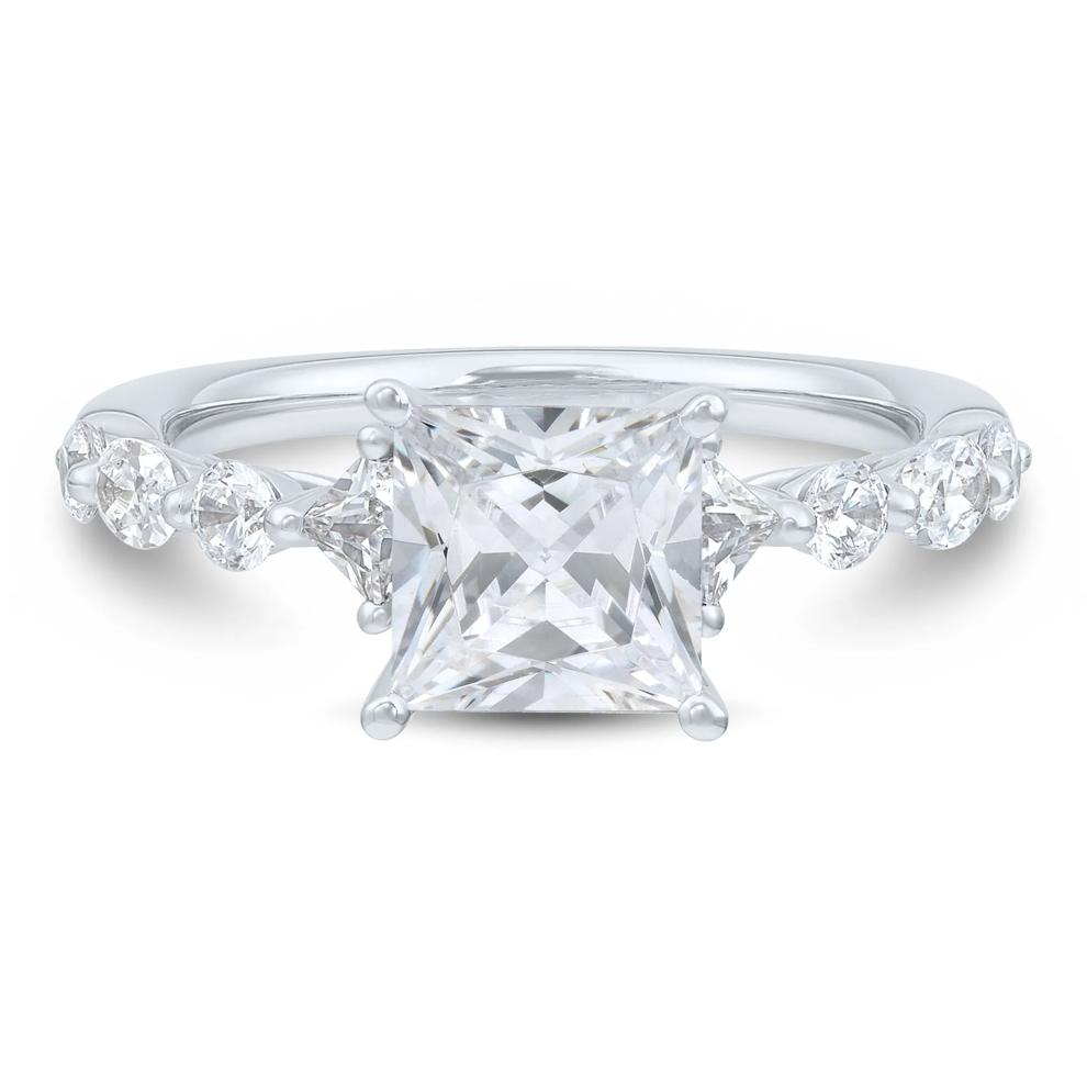 Princess-Cut Lab Grown Diamond Engagement Ring in 14K White Gold (2 3/4 ct. tw.) – Image 1 of 3