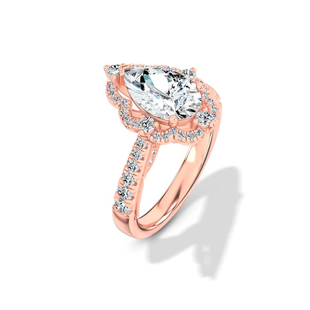 Lab Grown Diamond Pear-Shaped Halo Engagement Ring in 14K Rose Gold (2 5/8 ct. tw.) – Image 4 of 4