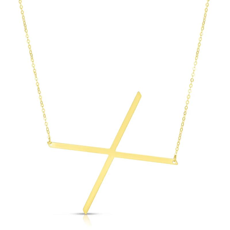 "X" Initial Necklace in 14K Yellow Gold – Image 1 of 3