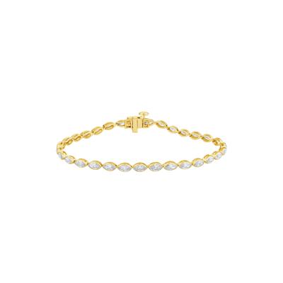 Lab Grown Diamond Marquise Bezel Bracelet in 10K Yellow Gold (3 3/4 ct. tw.)