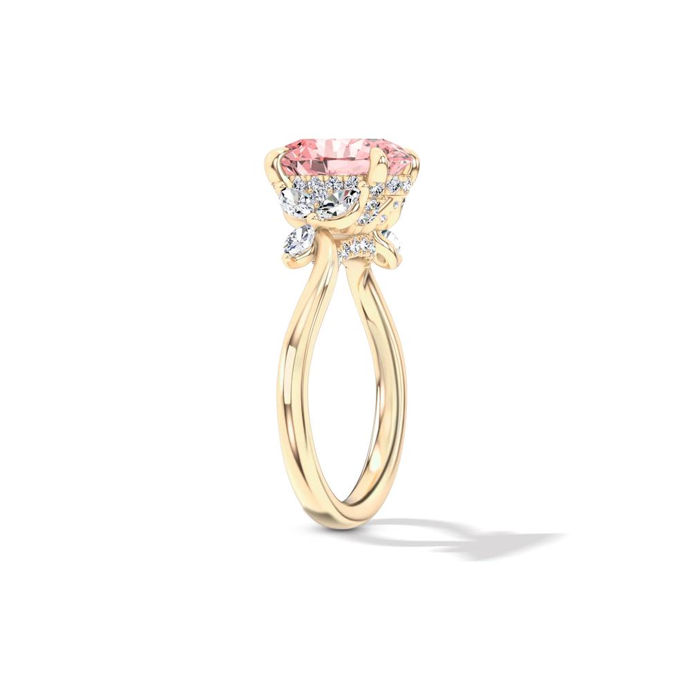 Lab Grown Diamond Pink Oval Engagement Ring in 14K Yellow Gold (2 1/2 ct. tw.) – Image 3 of 4
