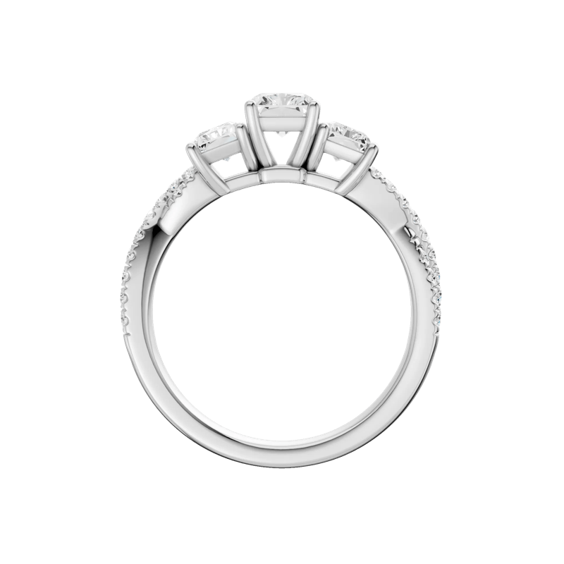 Diamond Radiant-Cut Three-Stone Engagement Ring in Platinum &#40;1 3/4 ct. tw.&#41; – Image 3 of 5