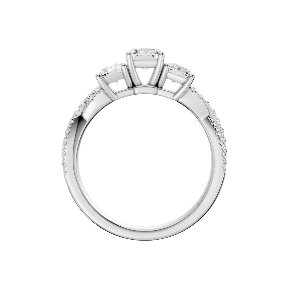 Diamond Radiant-Cut Three-Stone Engagement Ring in Platinum (1 3/4 ct. tw.) – Image 3 of 5