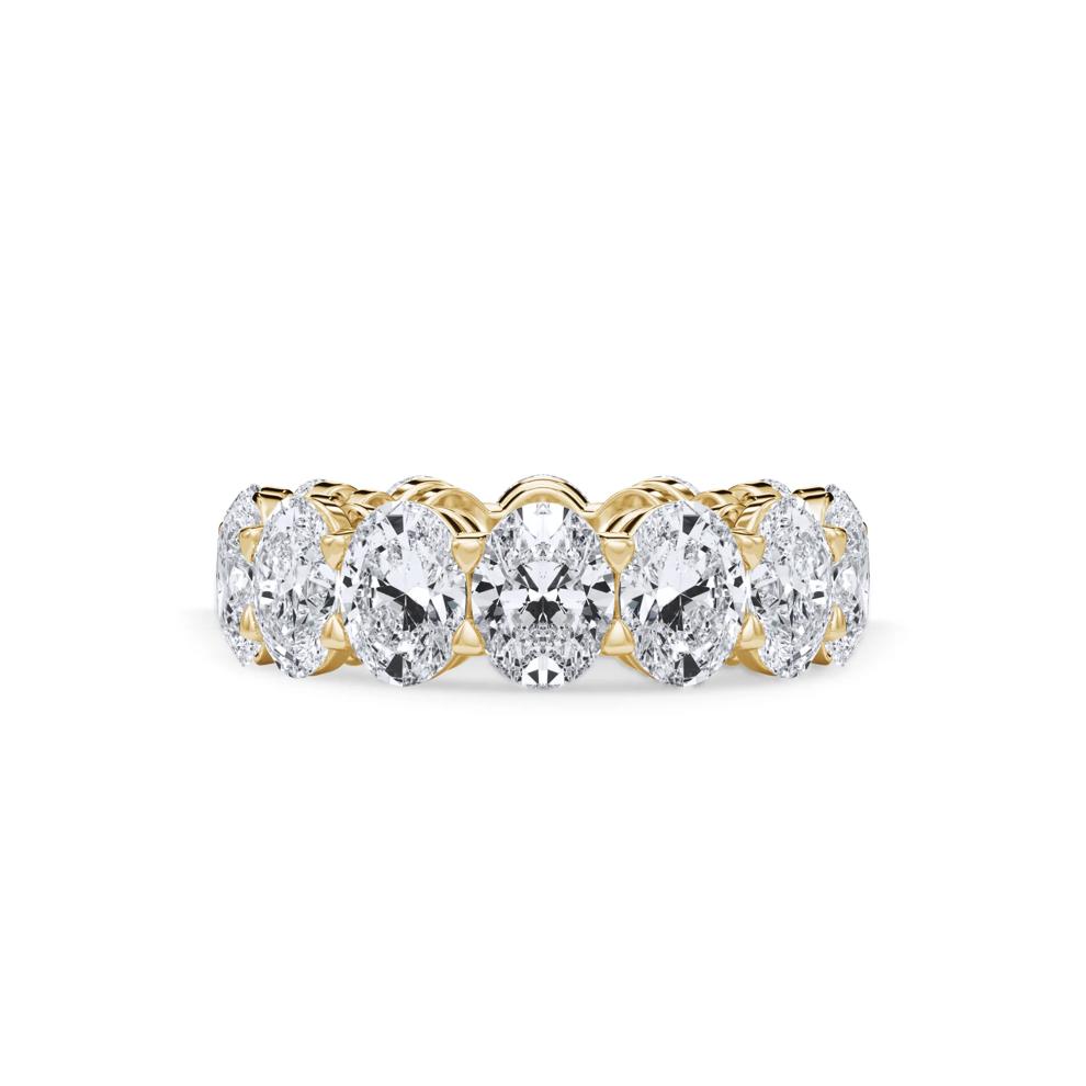Lab Grown Diamond Oval Eternity Band in 18K Yellow Gold (10 1/2 ct. tw.) – Image 1 of 4