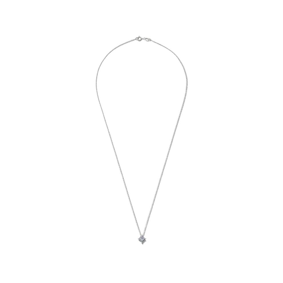 Lab Grown Diamond Princess-Cut Solitaire Pendant in 14K White Gold (1/2 ct. tw.) – Image 2 of 4