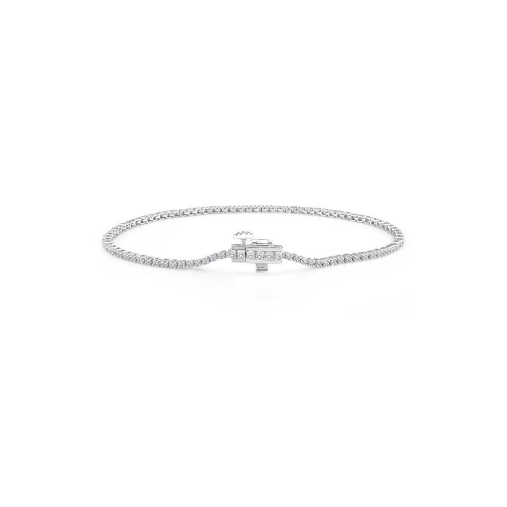 Diamond Tennis Bracelet in Sterling Silver, 7" (1 ct. tw.) – Image 2 of 2