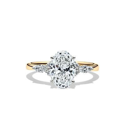 Lab Grown Diamond Oval and Marquise Engagement Ring in 14K Gold