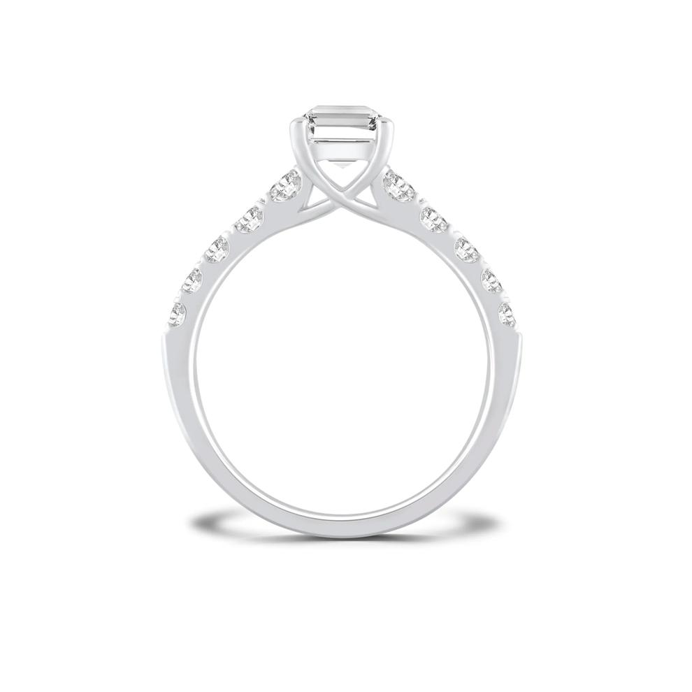 Lab Grown Diamond Emerald-Cut Center Engagement Ring in 14K White Gold (1 1/2 ct. tw.) – Image 2 of 4