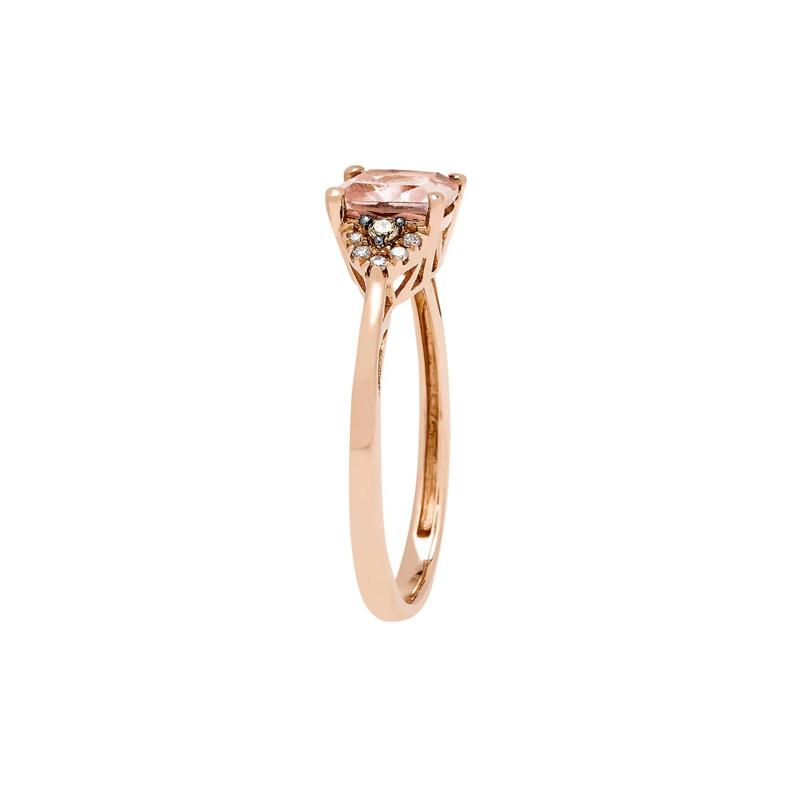 Morganite, Champagne &amp; White Diamond Ring in 10K Rose Gold – Image 3 of 3