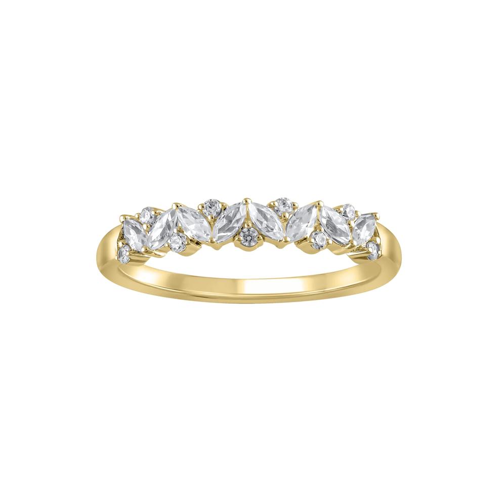 Lab Grown Diamond Marquise and Round Anniversary Band in 14K Yellow Gold (1/2 ct. tw.) – Image 1 of 3