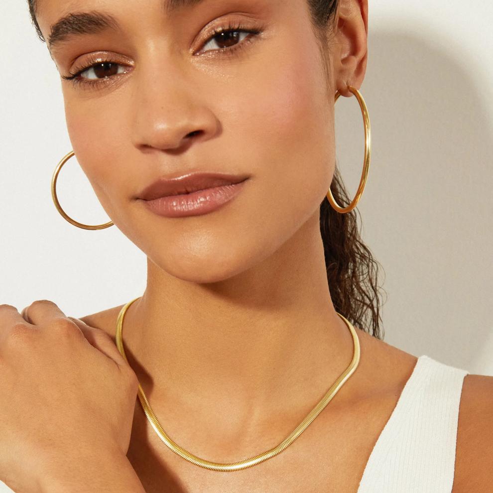 Snake Chain in Vermeil, 17" – Image 5 of 8