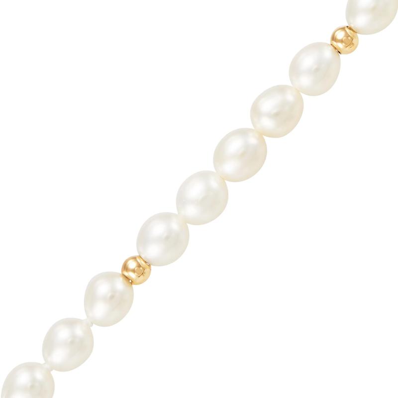 Pearl and Gold Beaded Necklace in 14K Yellow Gold – Image 2 of 3