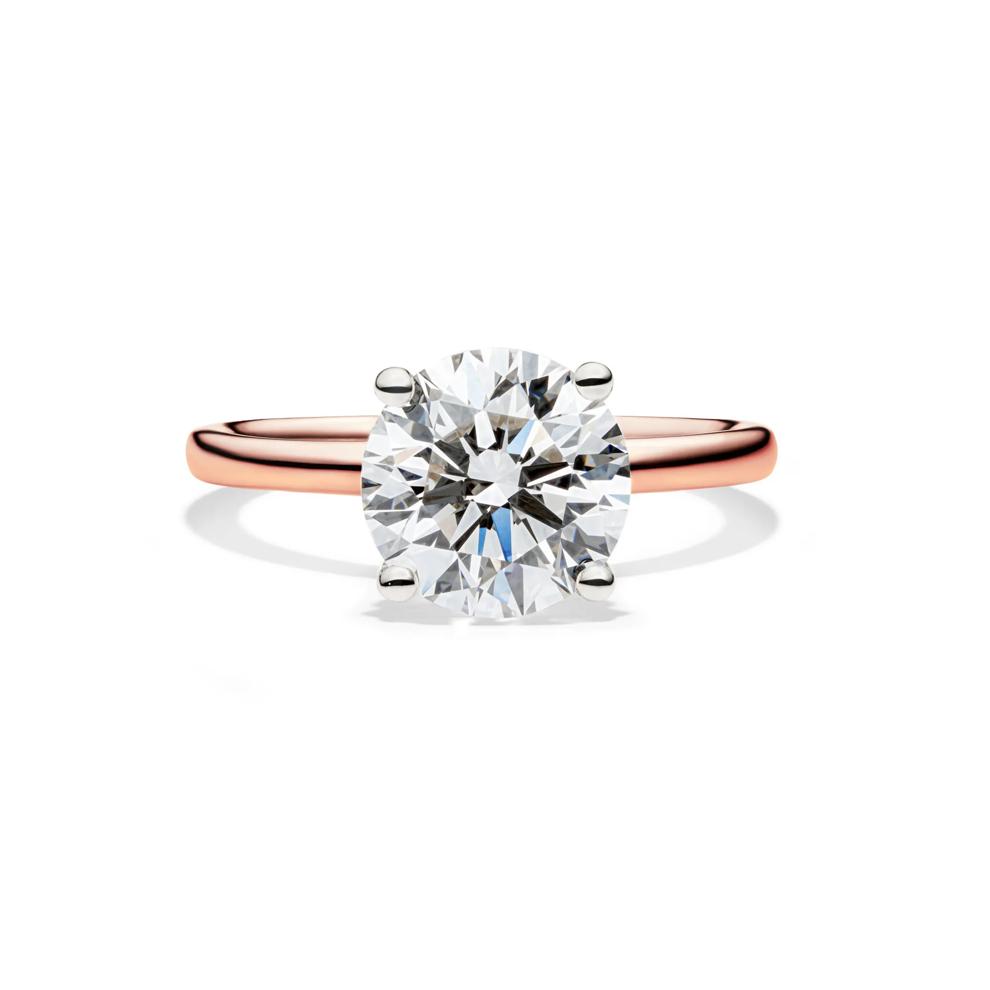 Lab Grown Diamond Solitaire Round Engagement Ring in 14k Rose Gold (3 ct.) – Image 1 of 4