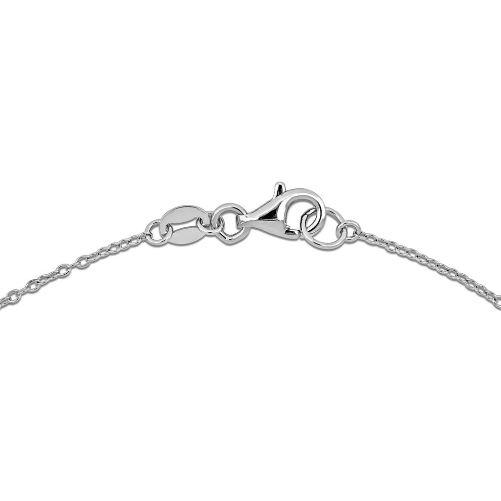 Lab-Created White Sapphire A Initial Pendant Necklace in Sterling Silver – Image 2 of 4