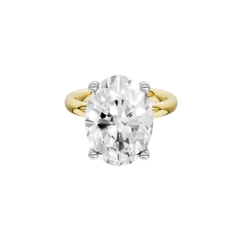 Lab Grown Diamond Oval Solitaire Ring in 14K Yellow &amp; White Gold (7 ct.) – Image 1 of 5