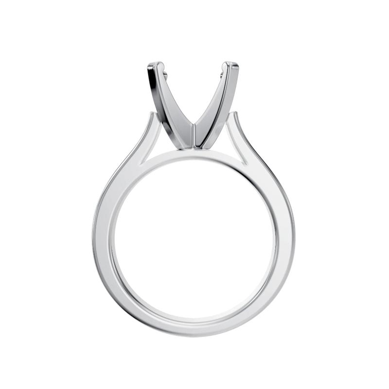 Solitaire Semi-Mount Engagement Ring in 14K White Gold &#40;Setting Only&#41; – Image 6 of 8
