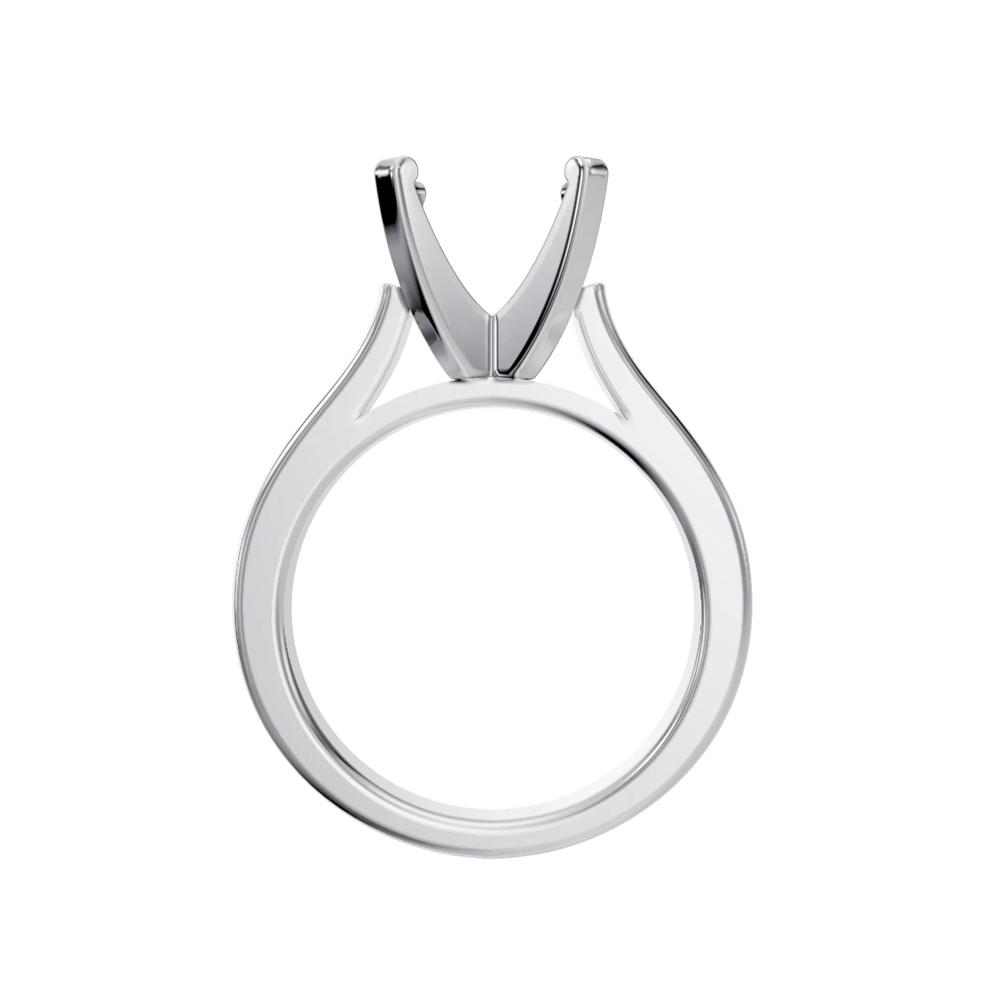 Solitaire Semi-Mount Engagement Ring in 14K White Gold (Setting Only) – Image 6 of 8
