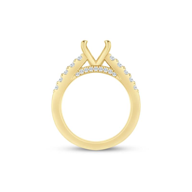 Lab Grown Diamond Double-Row Semi-Mount Ring in 14K Yellow Gold &#40;1 ct. tw.&#41; – Image 4 of 6