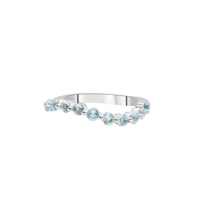 Blue Topaz Wave Band in Sterling Silver – Image 1 of 4