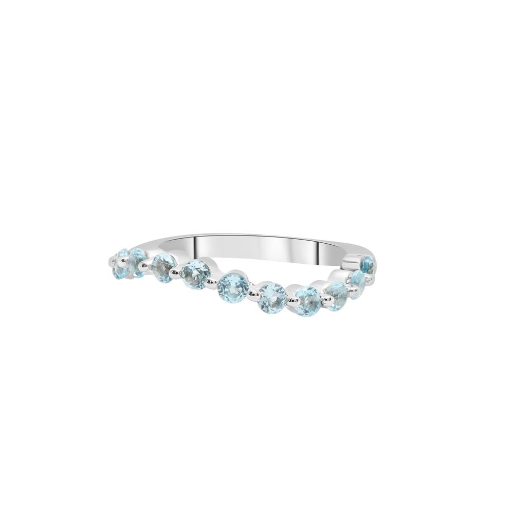 Blue Topaz Wave Band in Sterling Silver – Image 1 of 4