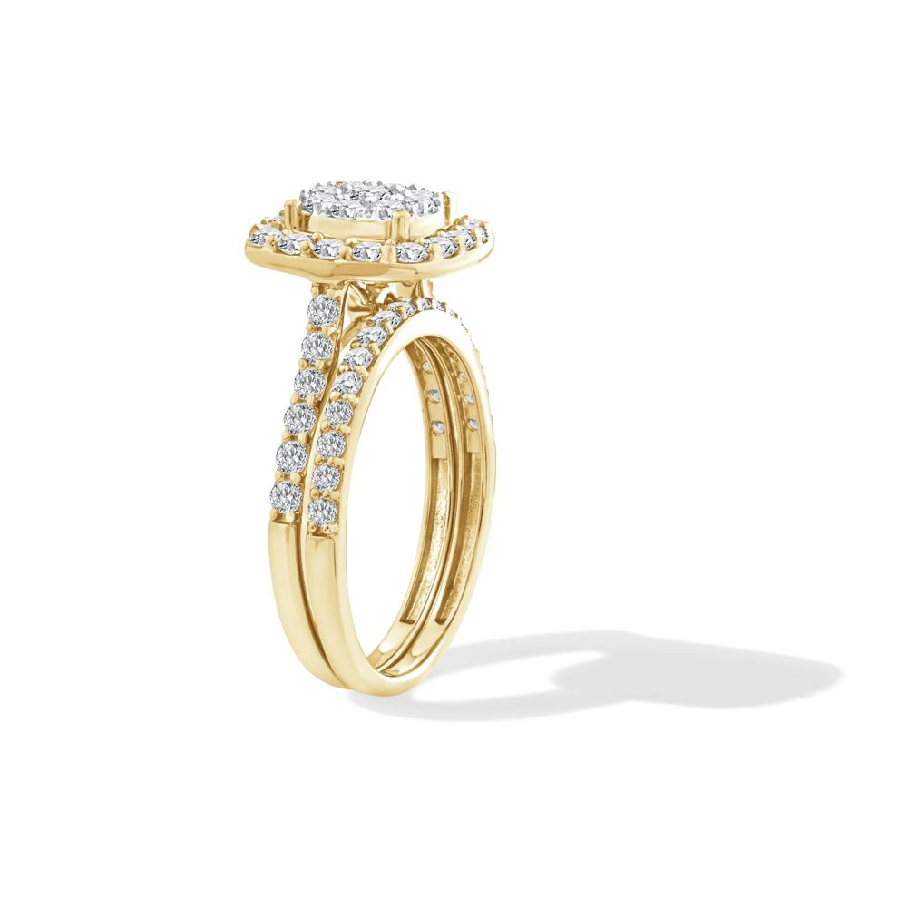 Diamond Cushion Halo Center Composite Engagement Set in 10K Yellow Gold (1 1/4 ct. tw.) – Image 3 of 6