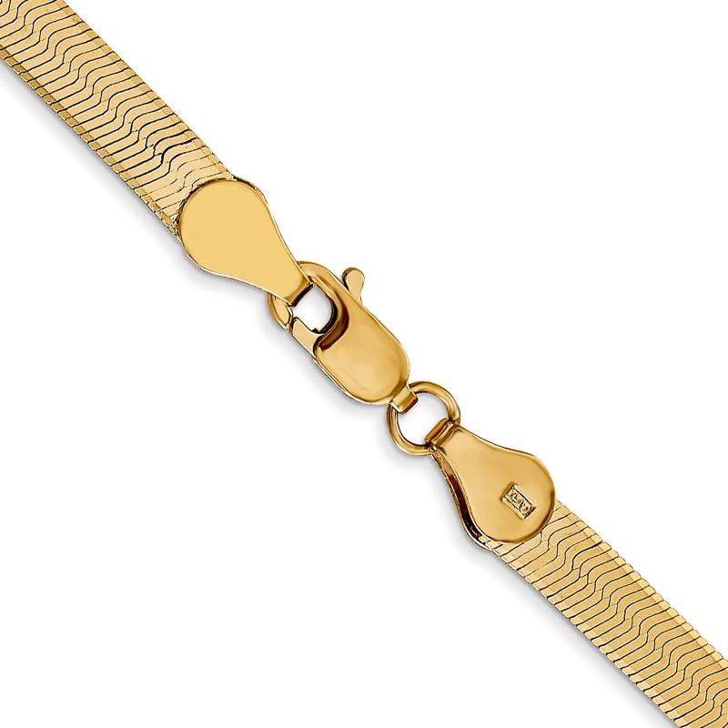 Herringbone Chain in 14K Yellow Gold, 4MM, 24&rdquo; – Image 3 of 3
