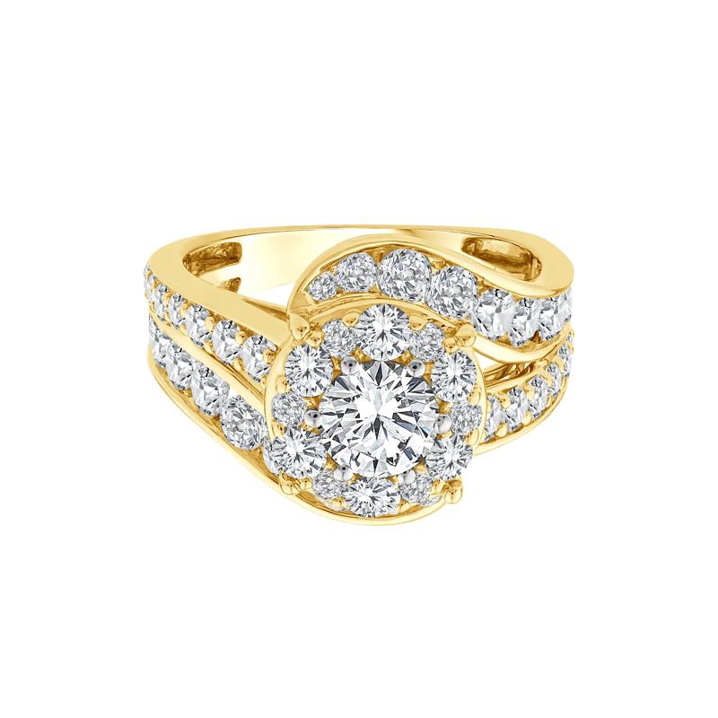Lab Grown Diamond Engagement Ring in 10K Yellow Gold &#40;3 ct. tw.&#41; – Image 1 of 3