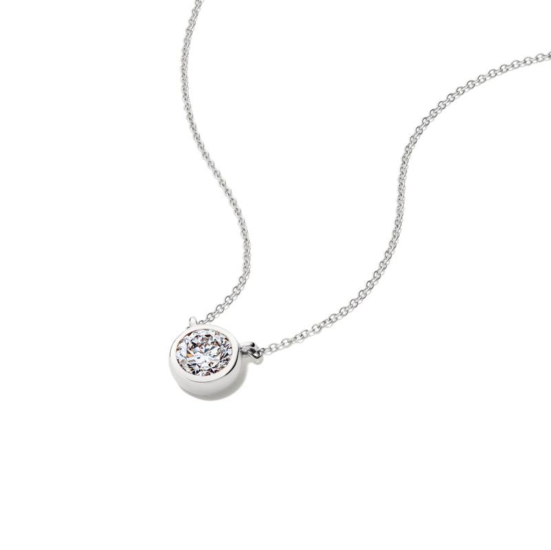 Lab Grown Diamond Bezel-Set Solitaire Pendant in 14K White Gold &#40;1 ct. tw.&#41; – Image 4 of 4