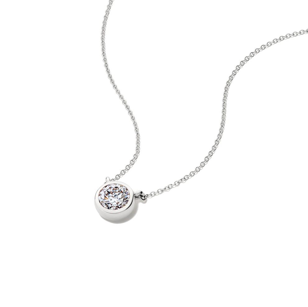 Lab Grown Diamond Bezel-Set Solitaire Pendant in 14K White Gold (1 ct. tw.) – Image 4 of 4