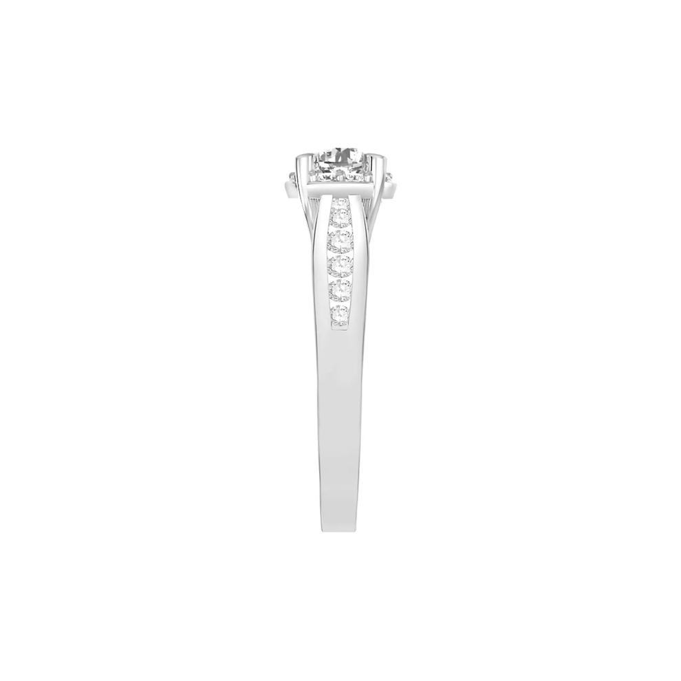 Diamond Halo Engagement Ring in 14K White Gold (7/8 ct. tw.) – Image 3 of 3