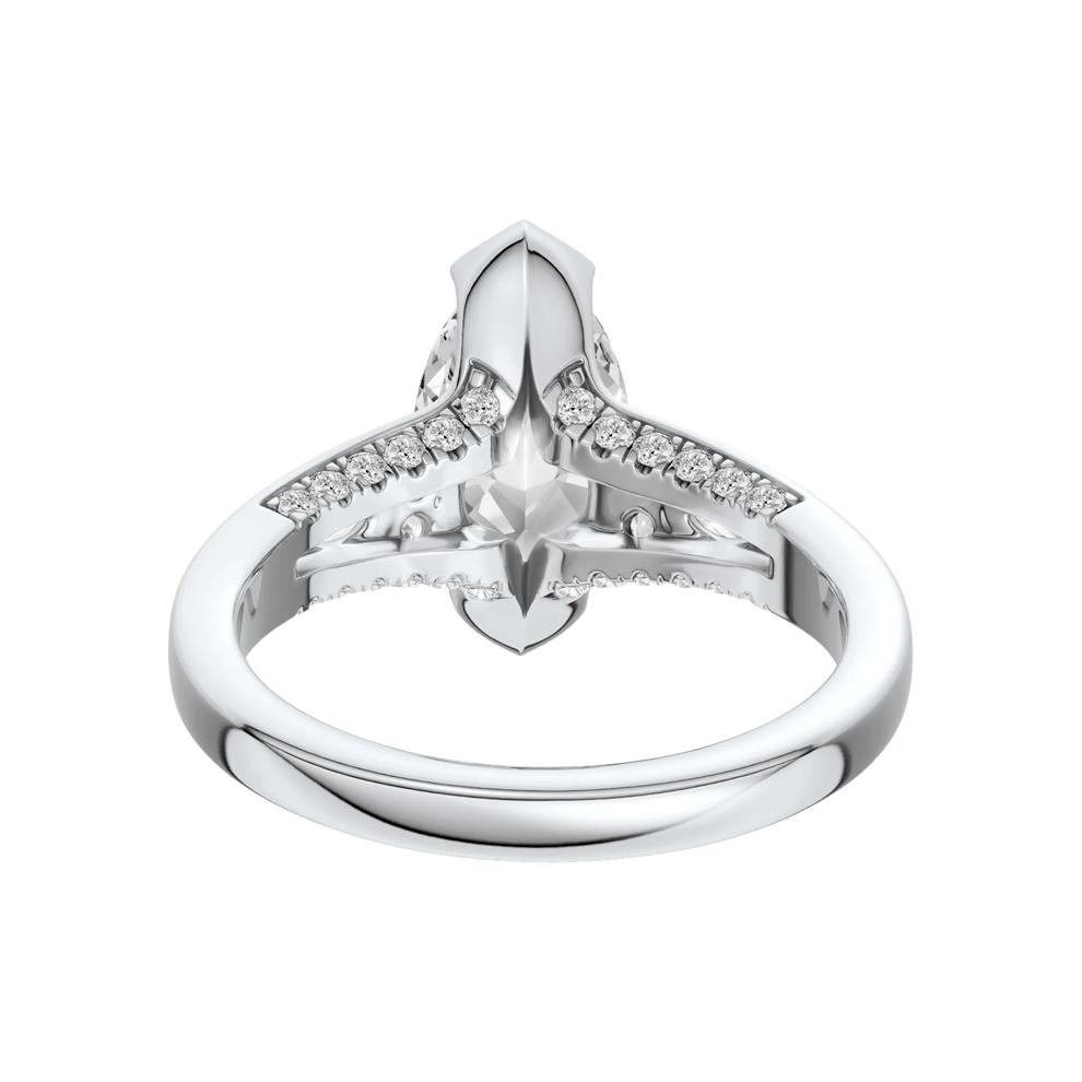Lab Grown Diamond Marquise Center Engagement Ring in 14K White Gold (2 1/2 ct. tw.) – Image 4 of 5