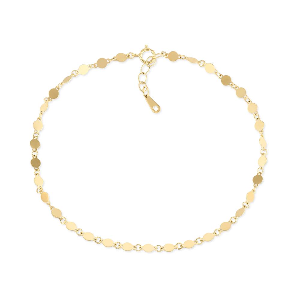 Polished Disc Anklet in 10K Yellow Gold, 10" – Image 2 of 2