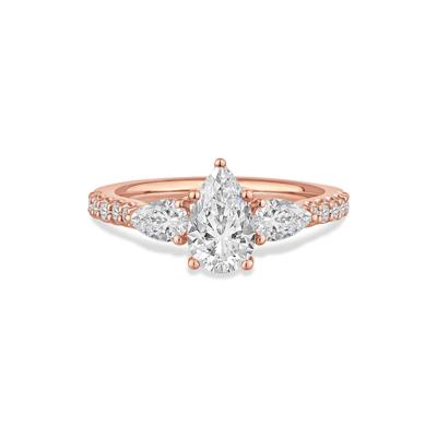 Lab Grown Diamond Three-Stone Engagement Ring in 14K Rose Gold (2 ct. tw.)