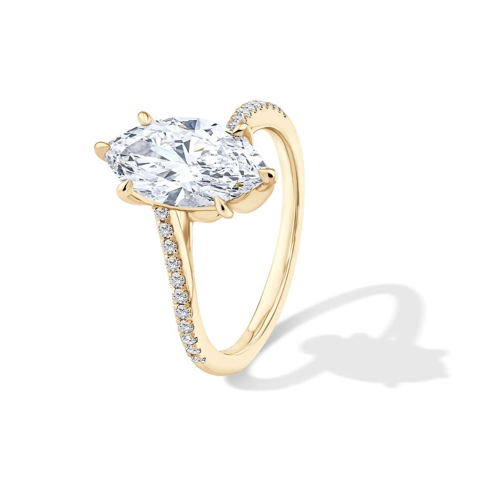 Lab Grown Diamond Marquise Bypass Engagement Ring in 18K Yellow Gold (2 1/4 ct. tw.) – Image 4 of 4