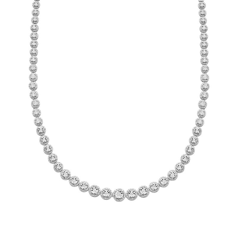 Graduated Diamond Tennis Necklace in Sterling Silver &#40;1/2 ct. tw.&#41; – Image 1 of 2