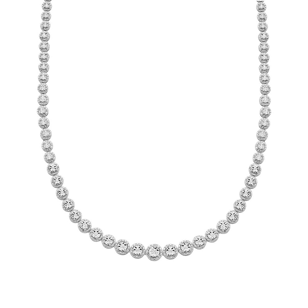 Graduated Diamond Tennis Necklace in Sterling Silver (1/2 ct. tw.) – Image 1 of 2