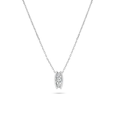 Diamond Curved Bar Pendant in 10K White Gold (1/3 ct. tw.)