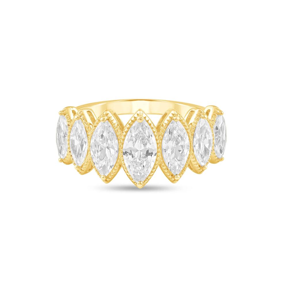 Lab Grown Diamond Marquise Seven-Stone Band in 10K Yellow Gold (2 ct. tw.) – Image 1 of 4