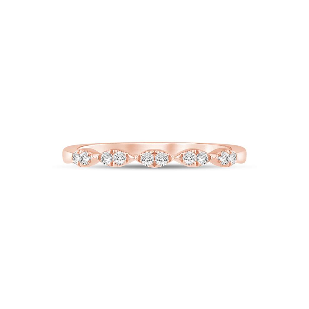 Diamond Faux-Marquise Anniversary Band in 10K Rose Gold (1/7 ct. tw.) – Image 1 of 3