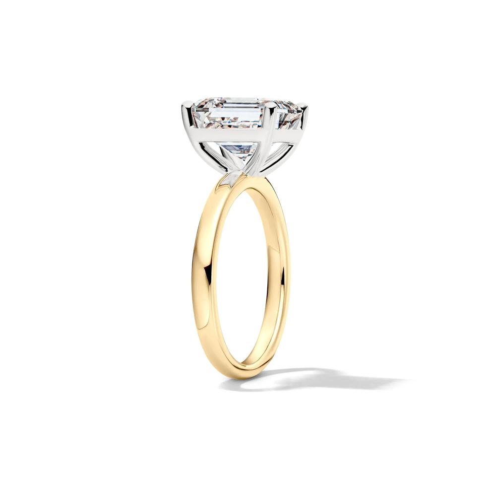 Lab Grown Diamond Asscher-Cut Solitaire Engagement Ring in 14K Yellow &amp; White Gold (5 ct.) – Image 3 of 4