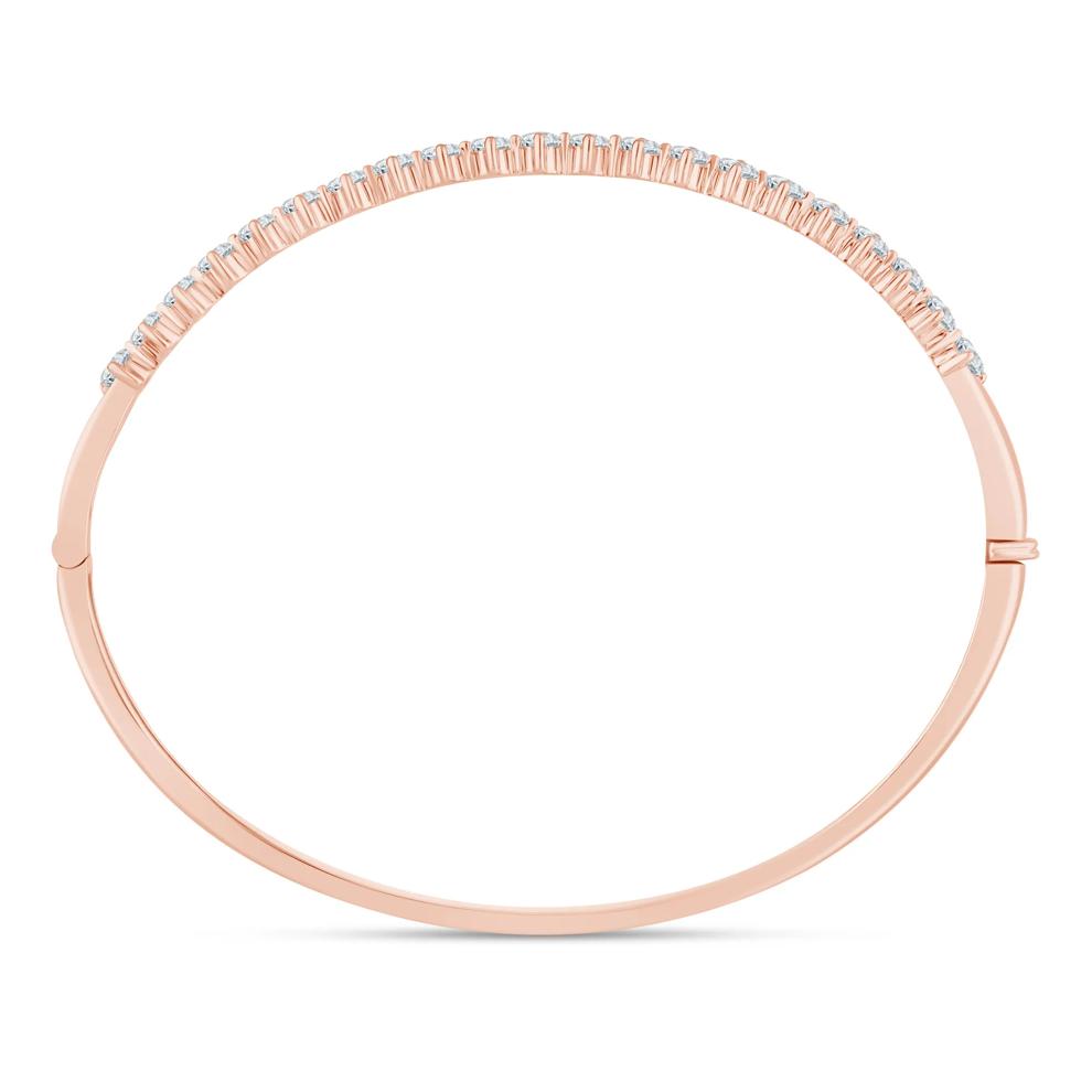 Lab Grown Diamond Prong-Set Bangle Bracelet in 10K Rose Gold (2 ct. tw.) – Image 2 of 2