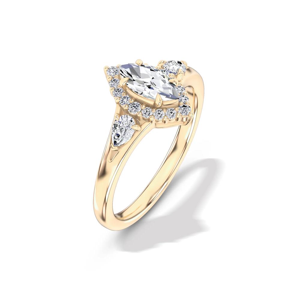 Diamond Marquise Center Halo Engagement Ring in 14K Yellow Gold (7/8 ct. tw.) – Image 4 of 4