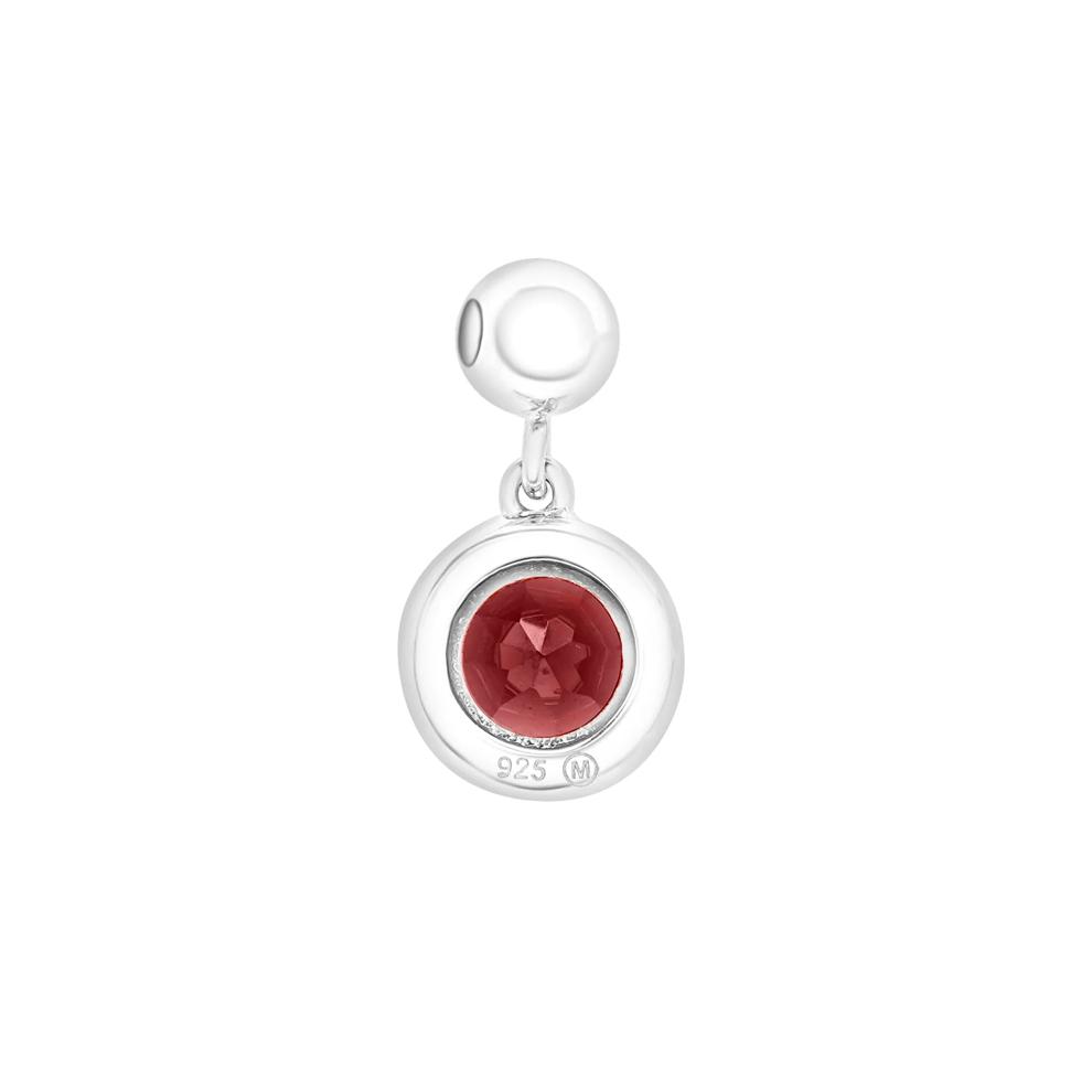 Garnet Birthstone Bead Charm in Sterling Silver – Image 3 of 3